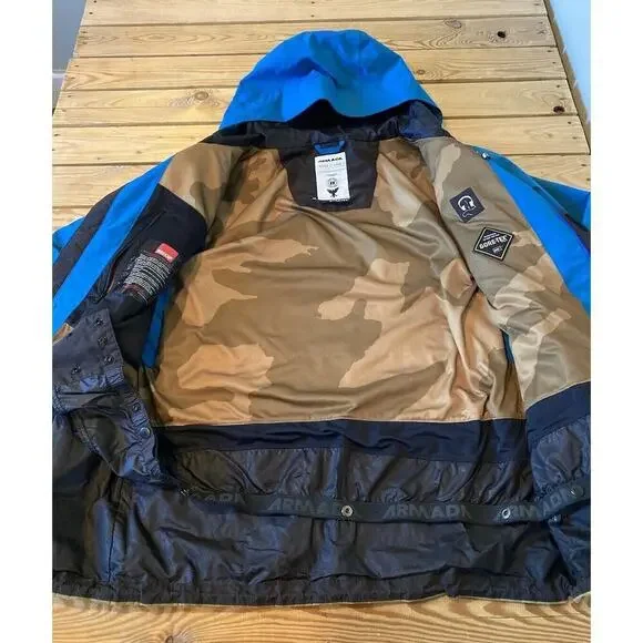 Armada Hooded Gore Tex Ski Snowboard Jacket Size Medium Men’s Blue Full Zip